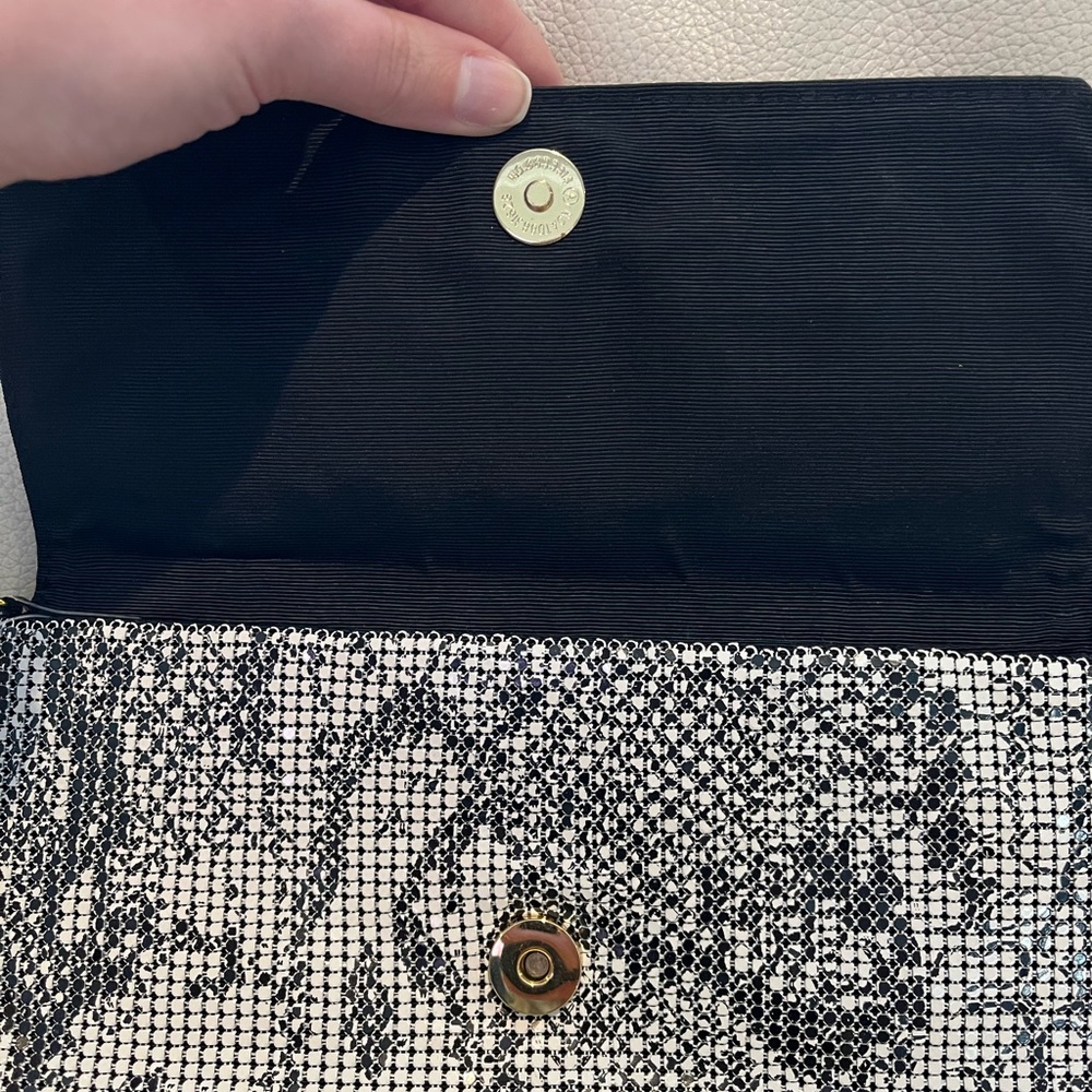 One of a Kind Vintage BCBGMaxAzria Snakeskin Print Chain Metal Clutch - Picture 2 of 9